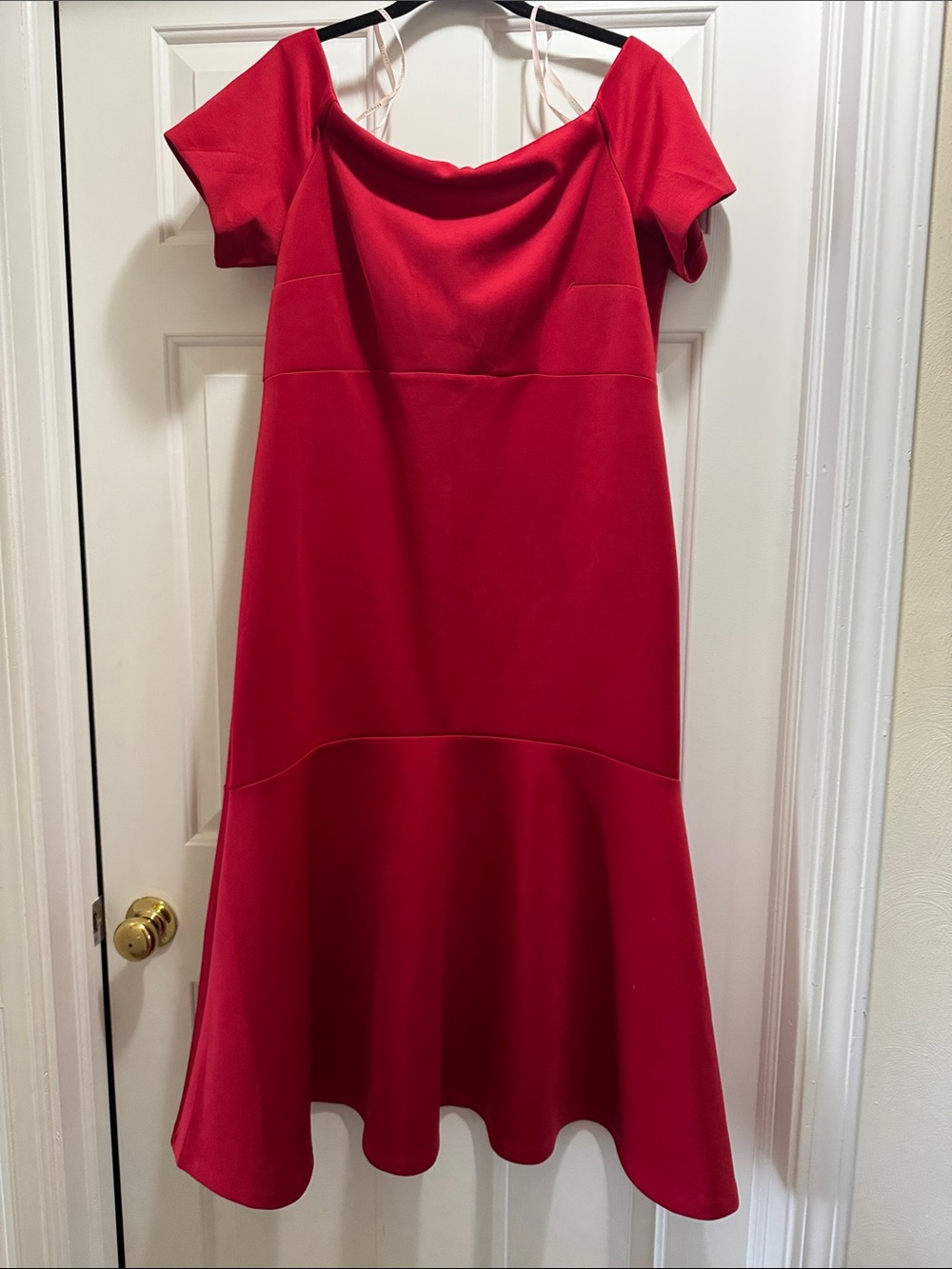 Eloquii Red Off-Shoulder Fit-and-Flare Dress